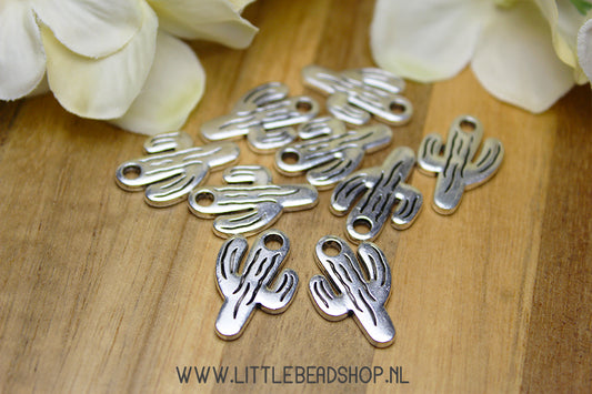 Silver-colored Cactus Charms, per piece