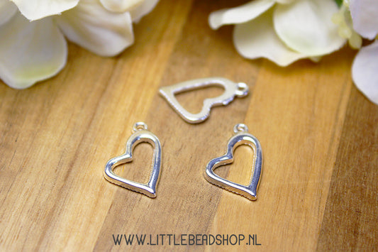 Charms Heart silver color, per piece