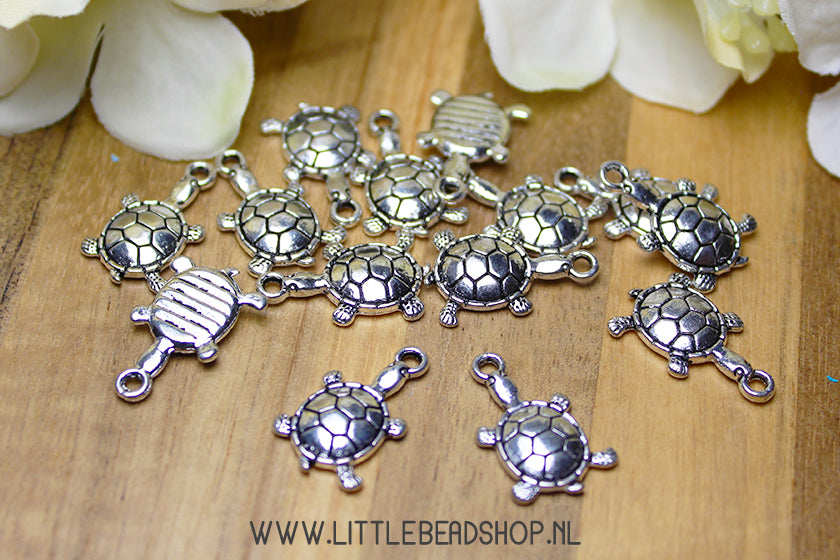 Bedels Schildpad zilverkleur, per stuk