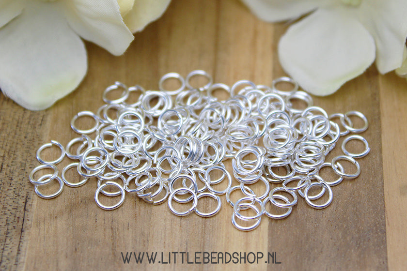 Buigringetjes zilverkleur 5mm, 10 gram