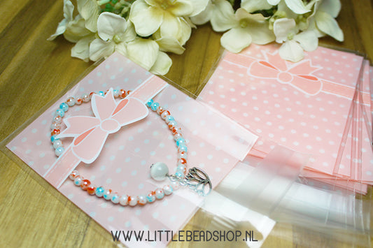 Gift Bags Cellophane Bow Pink