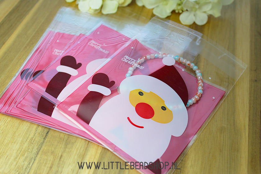 Cadeauzakjes Cellofaan Santa Claus, 10 stuks