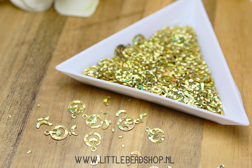 Confetti Smiley Goud 8x6mm, 10 gram