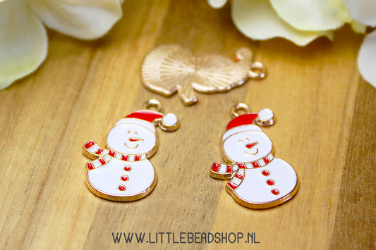 Emaille Bedels Sneeuwpop, per stuk