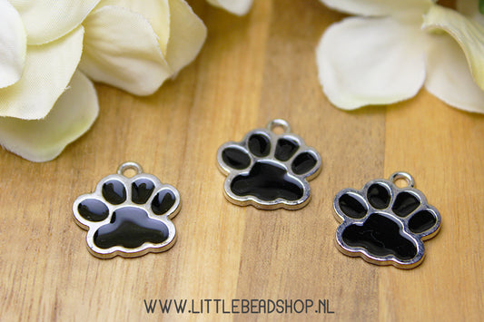 Enamel Charms Animal Paw, per piece
