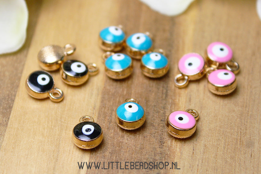 Emaille Bedels Oog (evil eye), per stuk