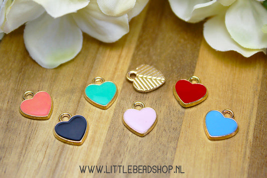 Enamel Charms Heart, per piece
