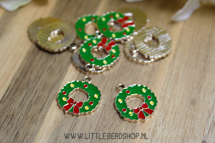 Emaille Bedels Kerstkrans, per stuk