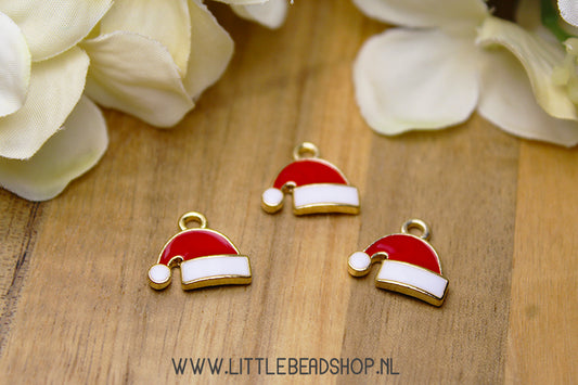 Emaille Bedels Kerstmuts, per stuk
