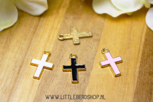 Enamel Charms Cross, per piece