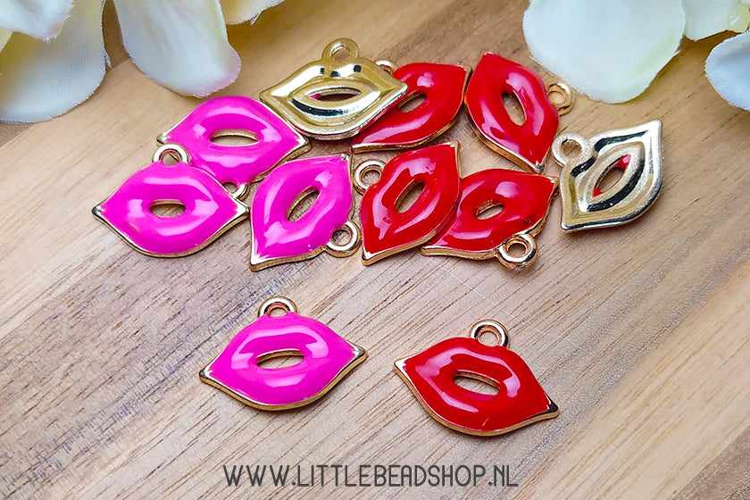 Emaille Bedels Lippen / Mondje, per stuk