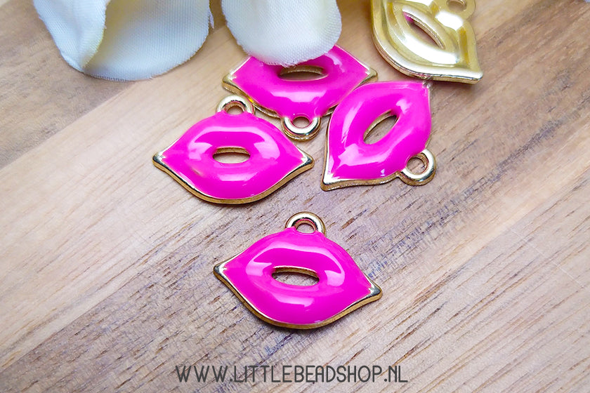 Emaille Bedels Lippen / Mondje, per stuk
