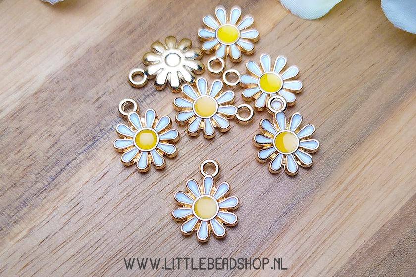 Emaille Bedels Madeliefje Bloem, per stuk