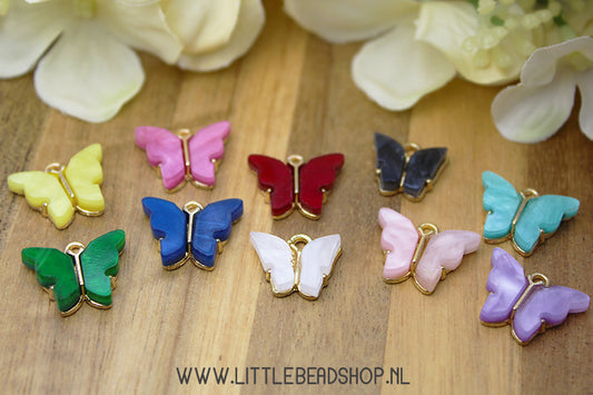 Enamel Charms Butterfly with Resin, per piece