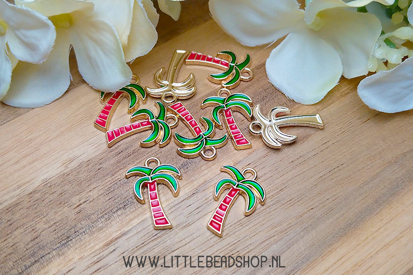 Enamel Charms Palm Tree, per piece