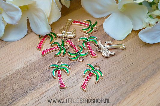 Enamel Charms Palm Tree, per piece
