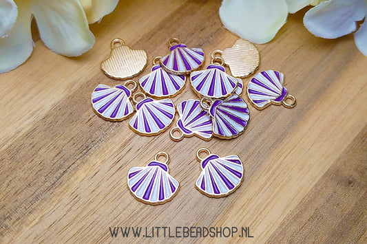 Enamel Charms Shell Purple, per piece