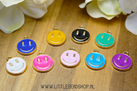 Enamel Charms Smiley, per piece