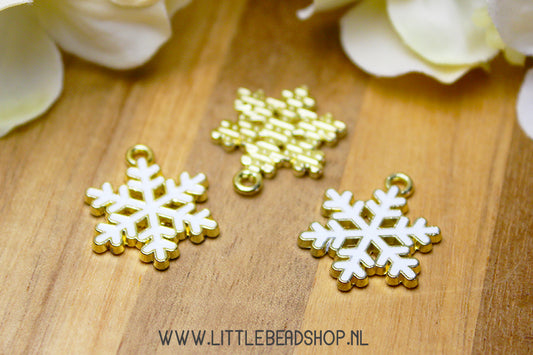 Emaille Bedels Sneeuwvlok, per stuk