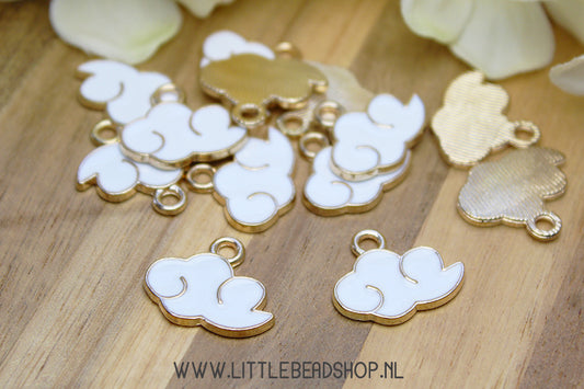 Enamel Charms White Cloud, per piece