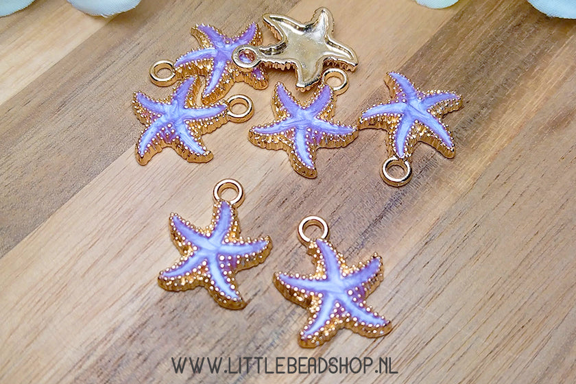 Emaille Bedels Zeester 18x14mm, per stuk