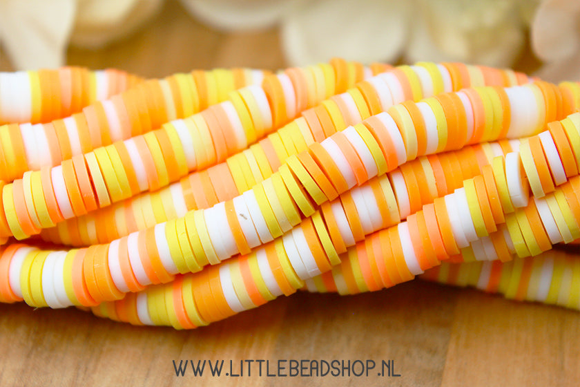 Katsuki Kralen Orange Vibes 6mm, per streng