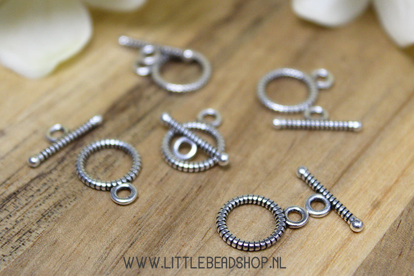 Kapittel slotjes sierlijk zilverkleur, per set
