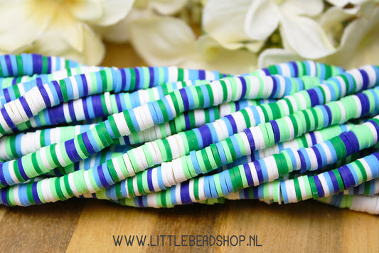 Katsuki Beads Mix Green & Blue 6mm, per strand