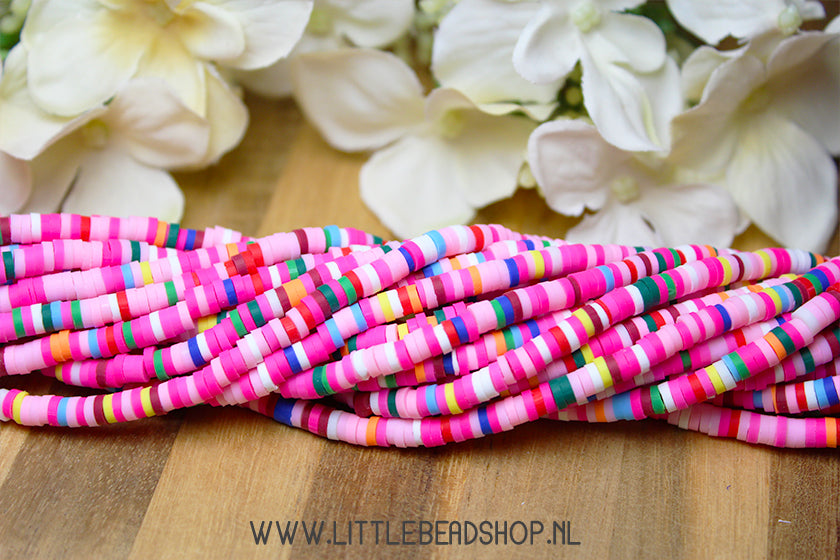 Katsuki Kralen Mix Pink Party 4mm, per streng