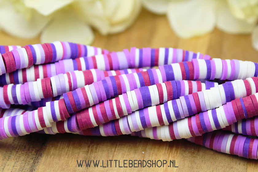 Katsuki Kralen Purple Mix 6mm, per streng