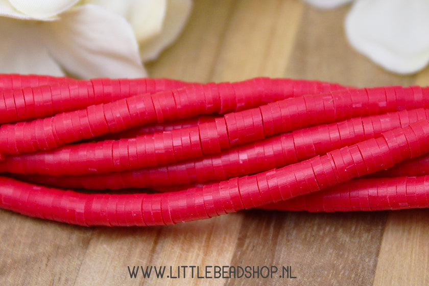 Katsuki Kralen Rose Red 4mm, per streng