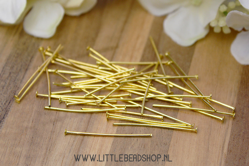 Nietstiften goudkleur 30mm, 50 stuks