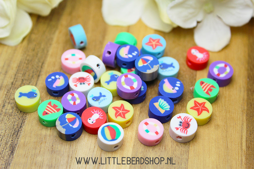 Polymeer Kralen Beach Vibes, 30 stuks