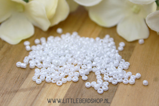 Rocailles Basic White Shine 2mm, 15 gram