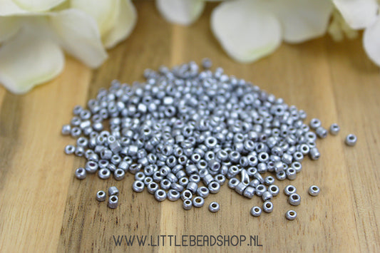 Seed beads Silver Metallic 2mm, 15 grams