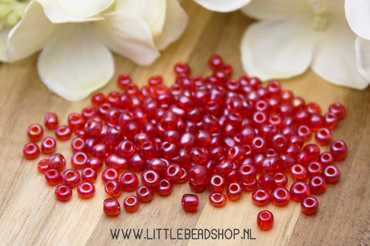 Rocailles Clear Red 4mm, 27 gram