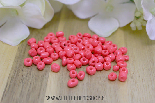Seed beads Coral Pink 4mm, 27 grams