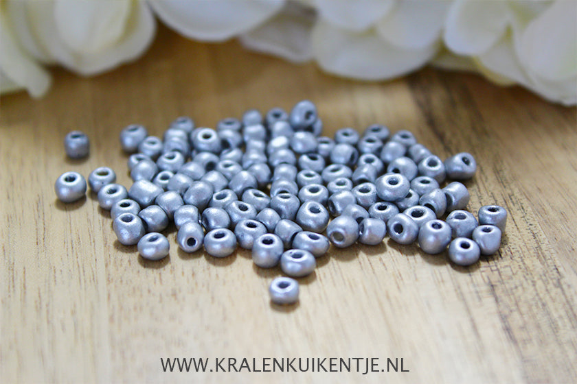 Rocailles Luxury Silver Metallic 4mm, 27 gram