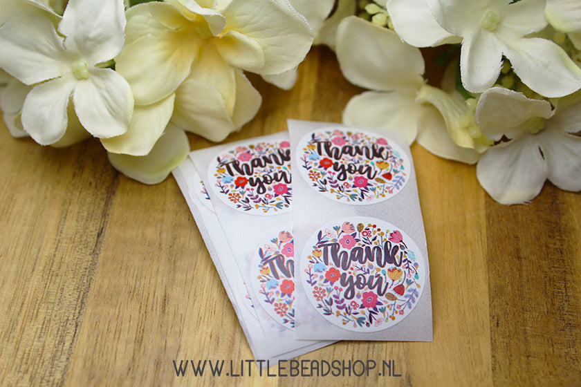 Stickers Thank You Bloem 25mm