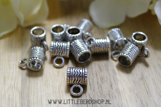 Intermediate beads with eye waves silver color, per piece