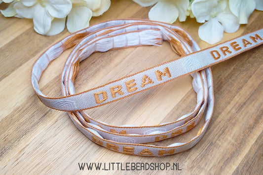 Woven Ribbon Dream Beige, per meter