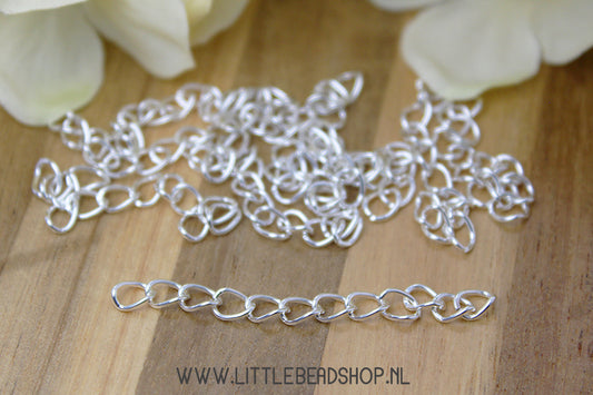 Silver-colored extension chains, 10 pieces