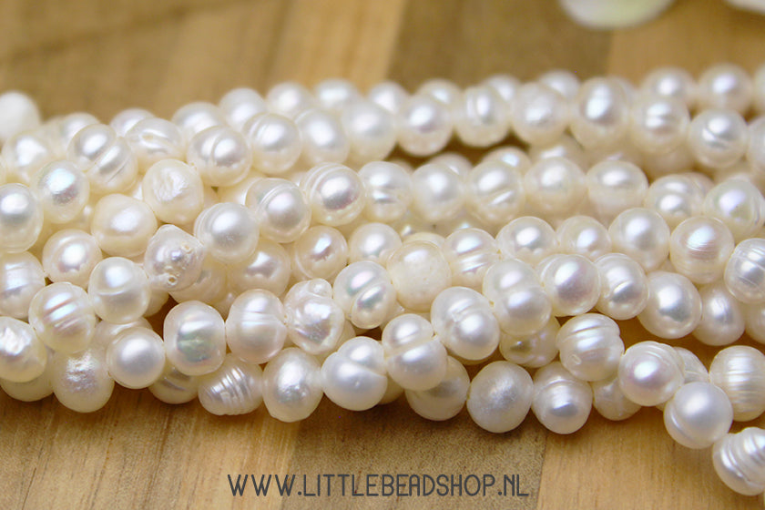 Zoetwaterparel Naturel Wit 5/6mm, per stuk