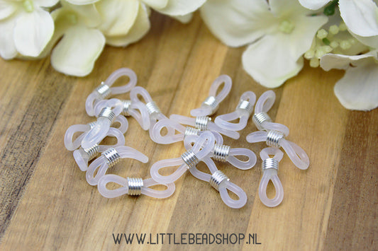 Glasses cord ends silver color, 2 pieces