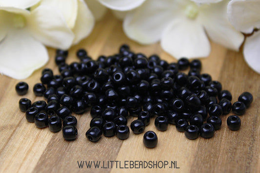 Rocailles Basic Black 4mm, 27 gram