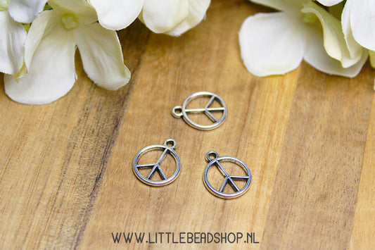 Charms Peace silver color, per piece