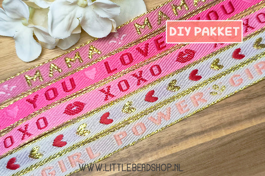 DIY-pakket Lint Armbandjes Maken 'Mama'
