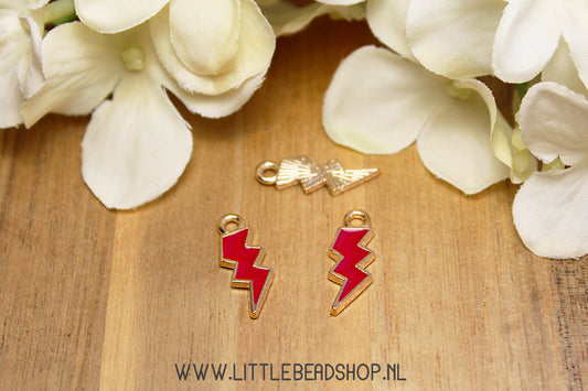 Emaille Bedels Bliksem Rood, per stuk