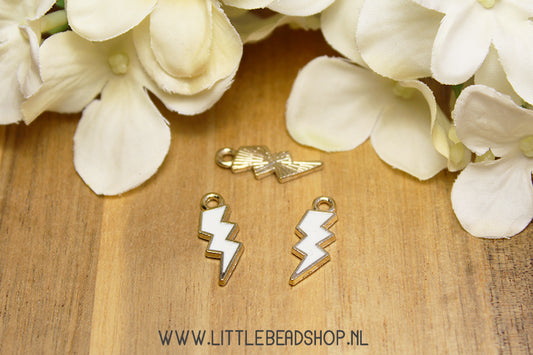 Emaille Bedels Bliksem Wit, per stuk