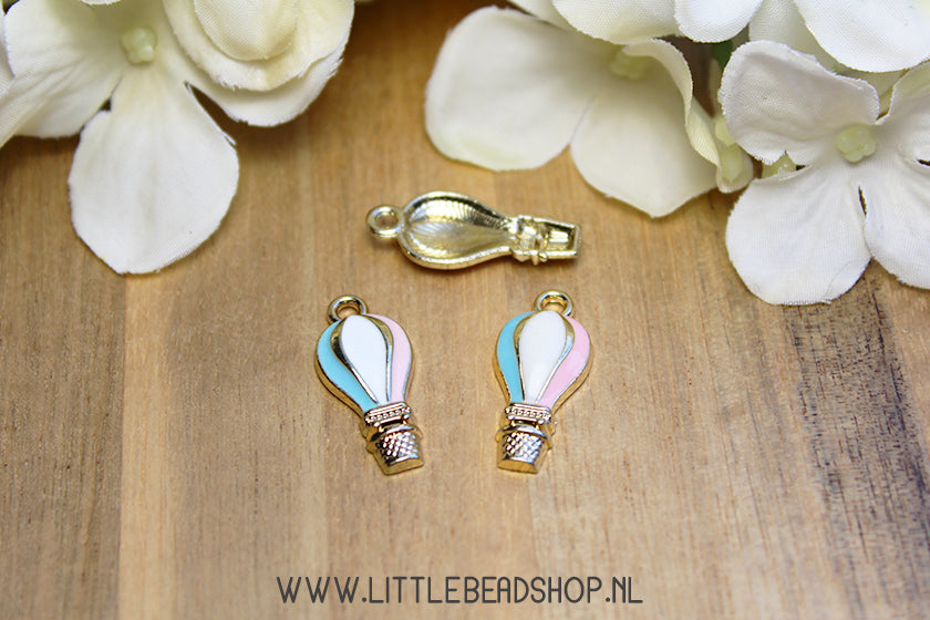 Emaille Bedels Luchtballon Pastel, per stuk